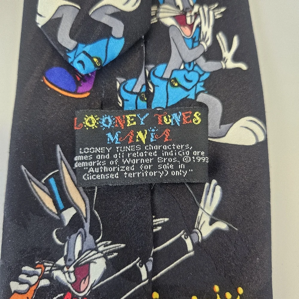 Warner Bros Looney Tunes 90s Bugs Bunny Nostalgia Neck Tie Western Sports